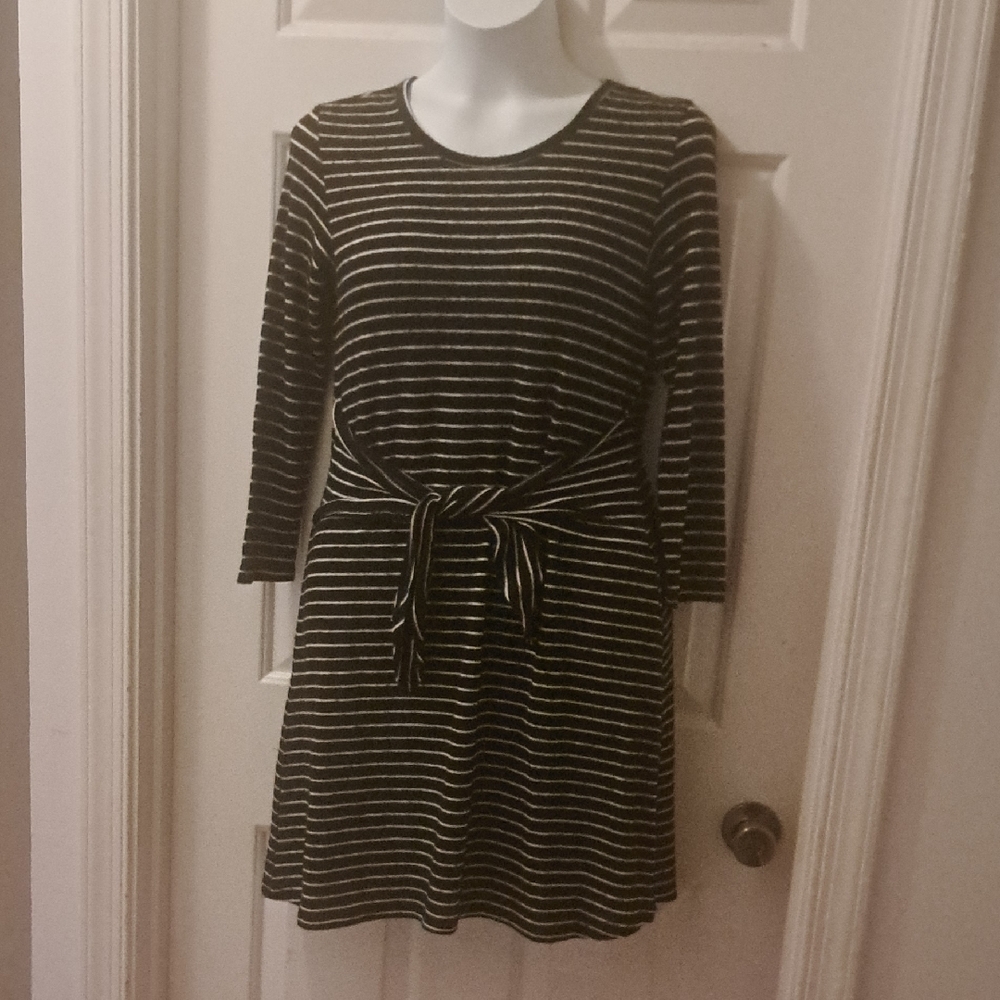 Olive & Oak Black and White Striped Dress